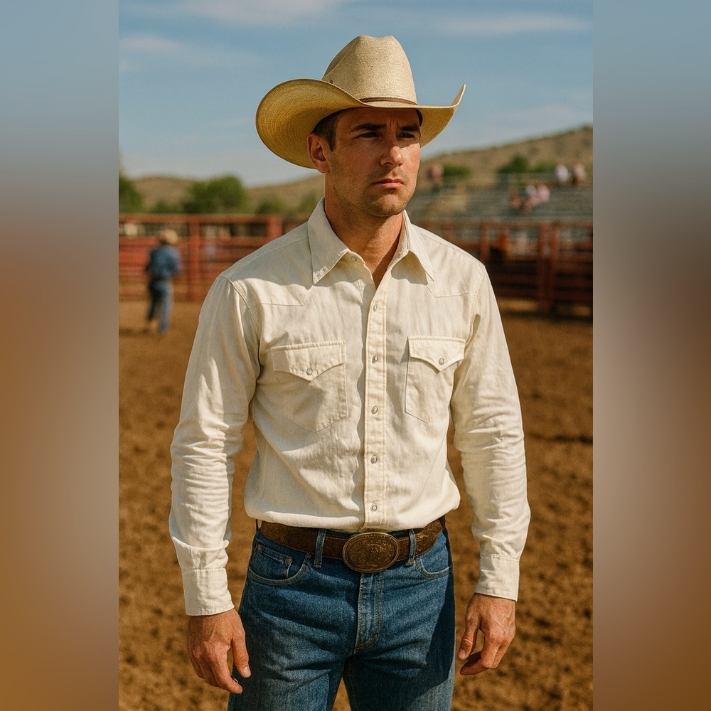 Wrangler Western white pearl snap shirt